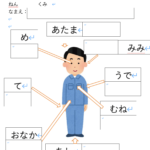 プリント教材 顔 体 指の名称 視写 なぞり書き 書き取り ダッシュニンの特別支援教材室